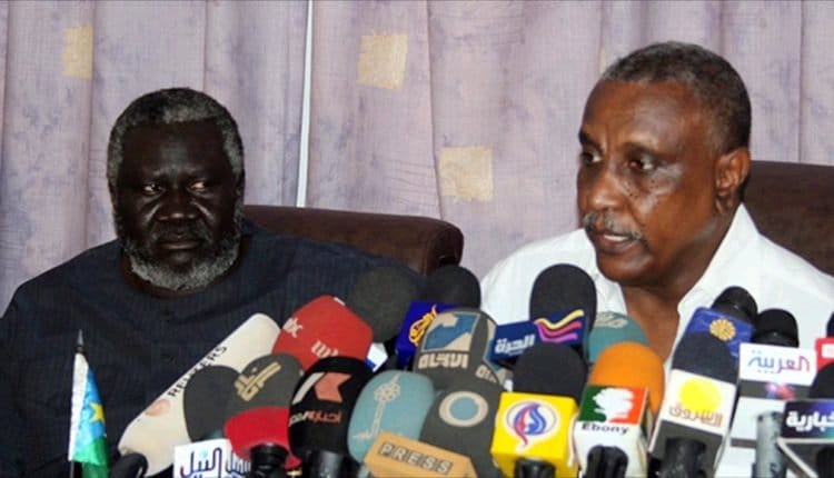 SPLM-N-leader-Agar-L-an-his-deputy-Arman-speak-during-a-joint-press-conference-file-photo-