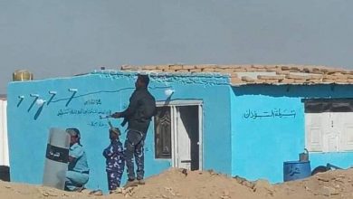 عناصر شرطية أثناء تصديهم لمحتجين شمالي السودان