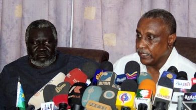 SPLM-N-leader-Agar-L-an-his-deputy-Arman-speak-during-a-joint-press-conference-file-photo-