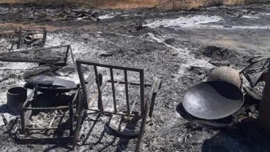 آثار حرق منازل المواطنين في قرية أم شلخة بولاية غرب كردفان